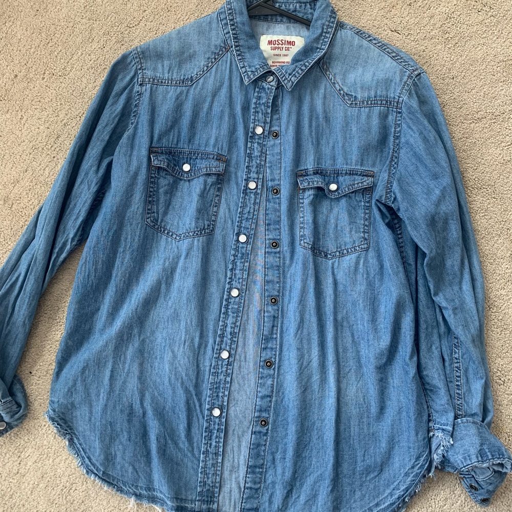 Mossimo Supply Co, Boyfriend Fit Denim Button Down, 100% Cotton